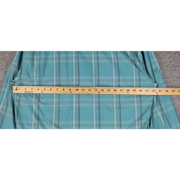 WOOLRICH MEN’S MEDIUM LIGHT BLUE PLAID BUTTON-UP LONG SLEEVE SHIRT CASUAL - Picture 10 of 10